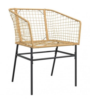 vidaXL 9 Piece Garden Dining Set Brown Poly Rattan Glass
