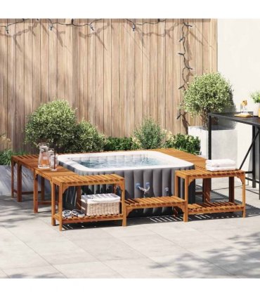 vidaXL Hot Tub Surround Solid Acacia Wood Brown 230 x 230 cm