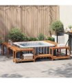 vidaXL Hot Tub Surround Solid Acacia Wood Brown 255 x 255 x 55.5 cm