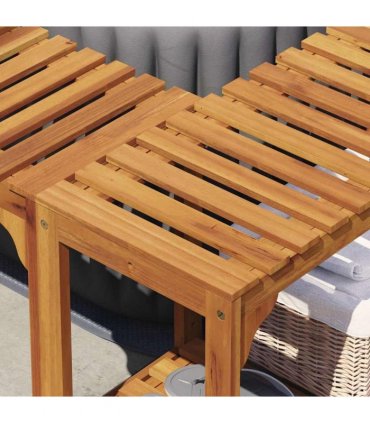 vidaXL Hot Tub Surround Solid Acacia Wood Brown 255 x 255 x 55.5 cm