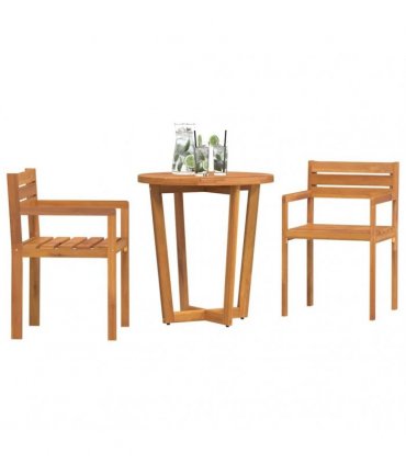vidaXL 3 Piece Garden Dining Set Solid Wood Acacia