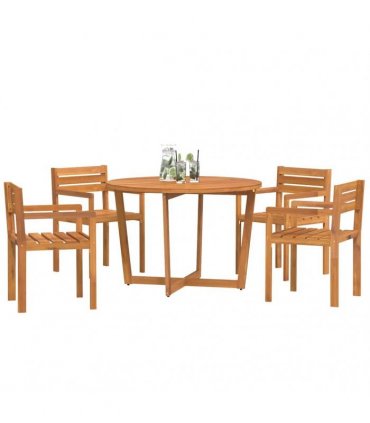 vidaXL 5 Piece Garden Dining Set Solid Wood Acacia