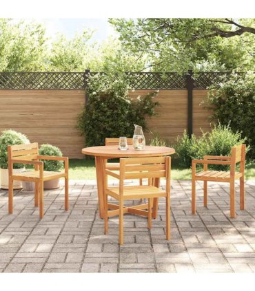 vidaXL 5 Piece Garden Dining Set Solid Wood Acacia