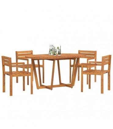 vidaXL 5 Piece Garden Dining Set Solid Wood Acacia
