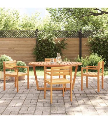 vidaXL 5 Piece Garden Dining Set Solid Wood Acacia