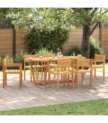 vidaXL 7 Piece Garden Dining Set Solid Wood Acacia