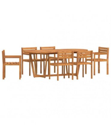 vidaXL 7 Piece Garden Dining Set Solid Wood Acacia