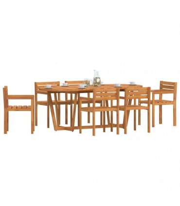 vidaXL 7 Piece Garden Dining Set Solid Wood Acacia