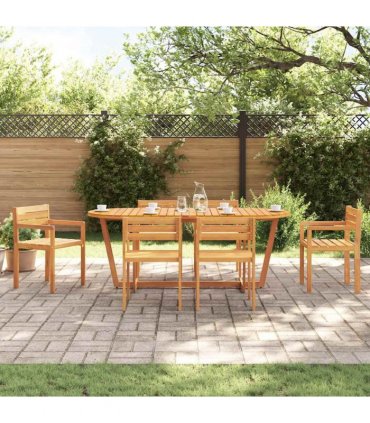 vidaXL 7 Piece Garden Dining Set Solid Wood Acacia