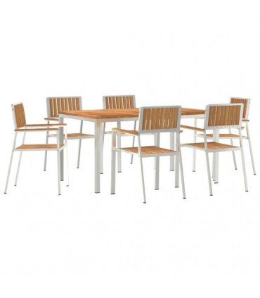 vidaXL Outdoor Dining Set 7 pcs 150 x 90 x 75 cm