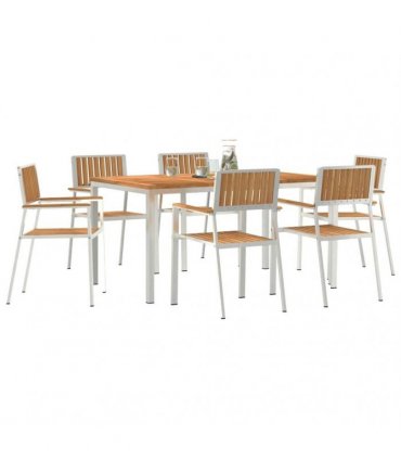 vidaXL Outdoor Dining Set 7 pcs 150 x 90 x 75 cm