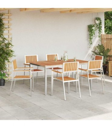 vidaXL Outdoor Dining Set 7 pcs 150 x 90 x 75 cm