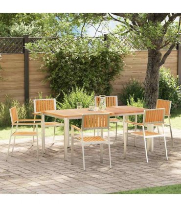 vidaXL Outdoor Dining Set 7 pcs 180 x 90 x 75 cm
