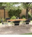 vidaXL Garden Dining Set 7 pcs Solid Acacia Wood and Stainless Steel