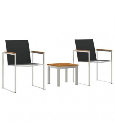 vidaXL Garden Dining Set 3 pcs Brown and Black