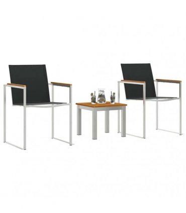 vidaXL Garden Dining Set 3 pcs Brown and Black