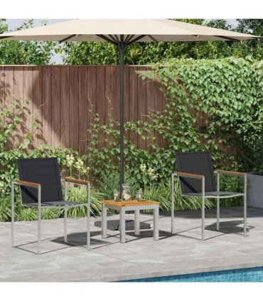 vidaXL Garden Dining Set 3 pcs Brown and Black