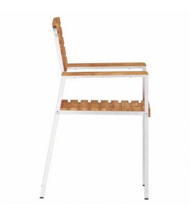 vidaXL Garden Chair 8 pcs Solid Teak Wood and Stainless Steel