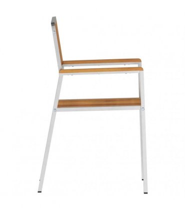 vidaXL Garden Chair 8 pcs Solid Teak Wood and Stainless Steel