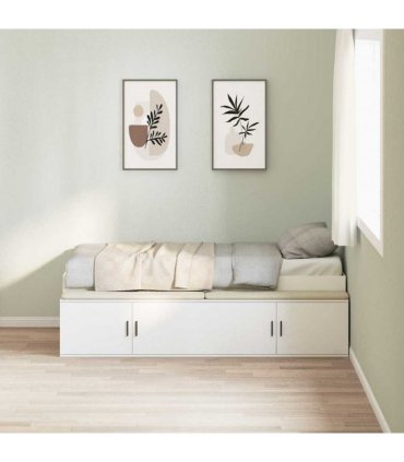 vidaXL Bed Frame with Drawer White 100 x 200 cm Engineered Wood