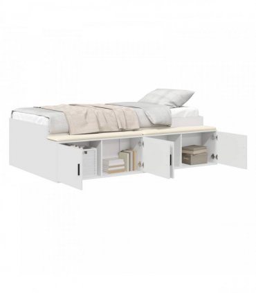 vidaXL Bed Frame with Drawer White 100 x 200 cm Engineered Wood