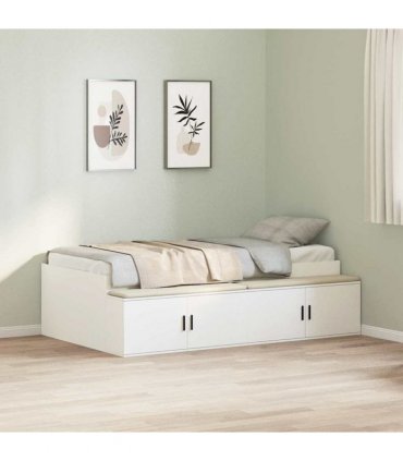 vidaXL Bed Frame with Drawer White 100 x 200 cm Engineered Wood