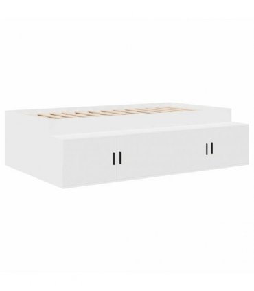 vidaXL Bed Frame with Drawer White 100 x 200 cm Engineered Wood