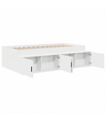 vidaXL Bed Frame with Drawer White 100 x 200 cm Engineered Wood
