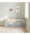 vidaXL Bed Frame with Door Concrete Grey 100 x 200 cm Engineered Wood