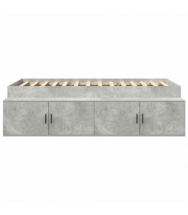 vidaXL Bed Frame with Door Concrete Grey 100 x 200 cm Engineered Wood