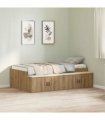 vidaXL Bed Frame with Drawer Artisan Oak 100 x 200 cm Engineered Wood