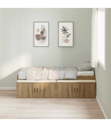 vidaXL Bed Frame with Drawer Artisan Oak 100 x 200 cm Engineered Wood