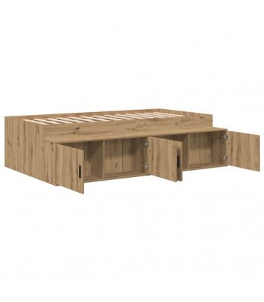 vidaXL Bed Frame with Drawer Artisan Oak 100 x 200 cm Engineered Wood