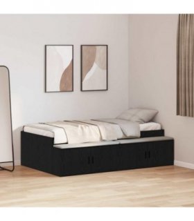vidaXL Bed Frame with Drawer Black Oak 80 x 200 cm Engineered Wood