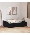 vidaXL Bed Frame with Drawer Black Oak 80 x 200 cm Engineered Wood