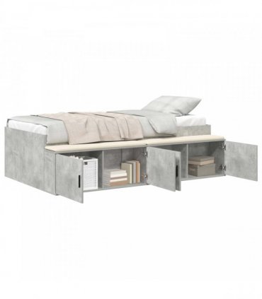 vidaXL Bed Frame with Drawer Concrete Grey 80 x 200 cm Engineered Wood