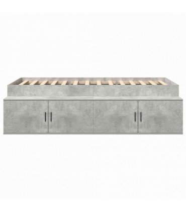 vidaXL Bed Frame with Drawer Concrete Grey 80 x 200 cm Engineered Wood