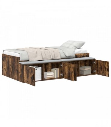 vidaXL Bed Frame with Drawer Smoked Oak 80 x 200 cm Engineered Wood