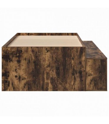 vidaXL Bed Frame with Drawer Smoked Oak 80 x 200 cm Engineered Wood