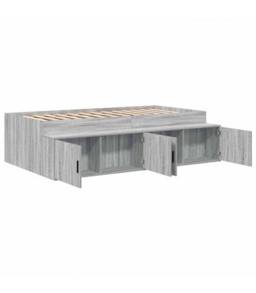 vidaXL Bed Frame with Drawer Grey Sonoma 80 x 200 cm Engineered Wood