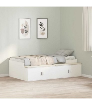vidaXL Bed Frame with Drawer White 90 x 190 cm Engineered Wood