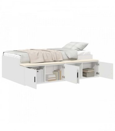 vidaXL Bed Frame with Drawer White 90 x 190 cm Engineered Wood
