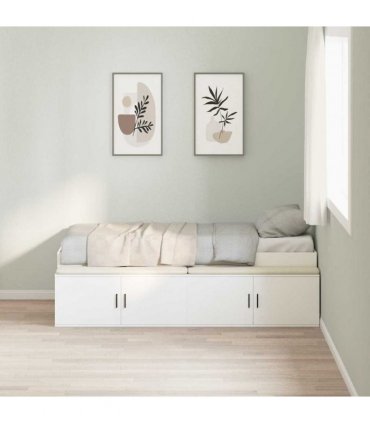 vidaXL Bed Frame with Drawer White 90 x 190 cm Engineered Wood