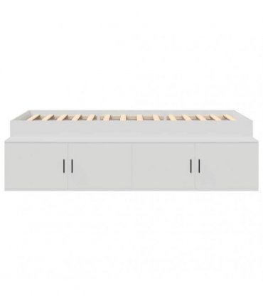 vidaXL Bed Frame with Drawer White 90 x 190 cm Engineered Wood
