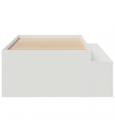 vidaXL Bed Frame with Drawer White 90 x 190 cm Engineered Wood