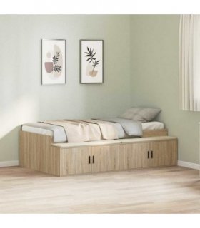 vidaXL Bed Frame with Drawer Sonoma Oak 90 x 190 cm Engineered Wood
