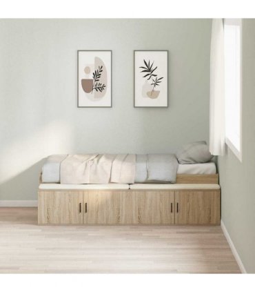vidaXL Bed Frame with Drawer Sonoma Oak 90 x 190 cm Engineered Wood