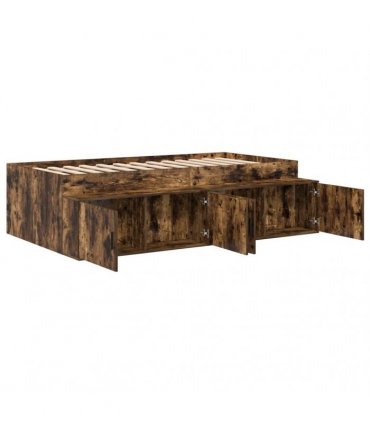 vidaXL Bed Frame with Drawer Smoked Oak 70 x 190 cm Engineered Wood