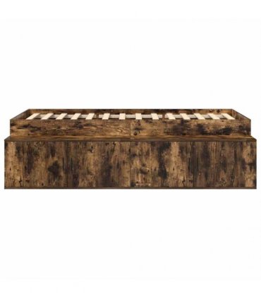 vidaXL Bed Frame with Drawer Smoked Oak 70 x 190 cm Engineered Wood