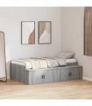 vidaXL Bed Frame with Drawer Grey Sonoma 70 x 190 cm Engineered Wood